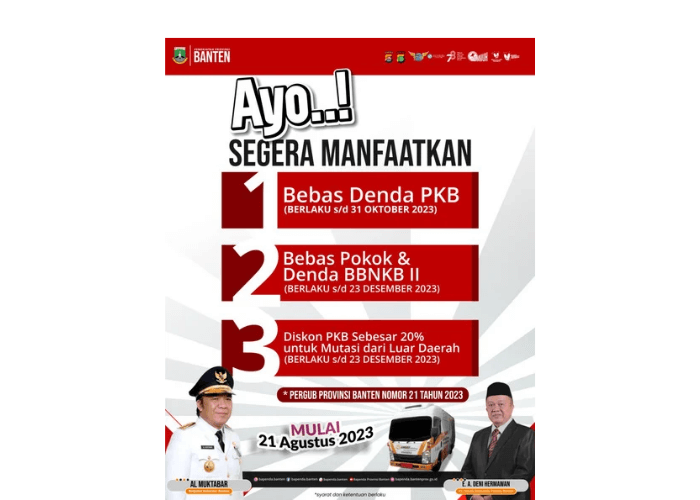 Bebas Denda Pajak Kendaraan Bermotor Di Banten Dimulai. Catat Batas ...